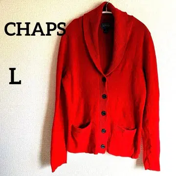 CHAPS 빨간색 숄카라 니트 가디건 [ L ] 가운