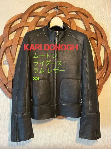 KARI DONOGH 라무 스킨 레더 가죽 라이더 자켓 XS