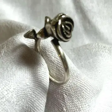 프랑스 앤티크 실버 925 반지 귀여운 로즈 디자인