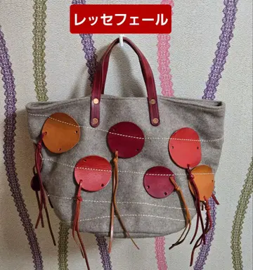 [레쎄페르] 가죽 도트가 귀여운~ 펠트 토트백 신동