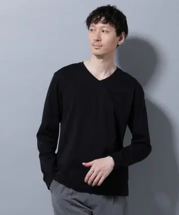 NANO universe 항균 V넥 긴팔 티셔츠