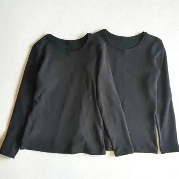 2점 일괄 컨디션 최상 유니클로 울트라 웜 히트텍 크루넥 T 블랙 S