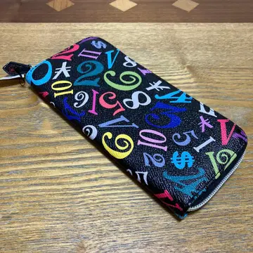 미사용 새상품 프랭크 미우라 컬러풀 숫자 장지갑 블랙