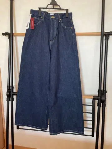 레이디 리 라이더스 와이드 팬츠 다크 데님