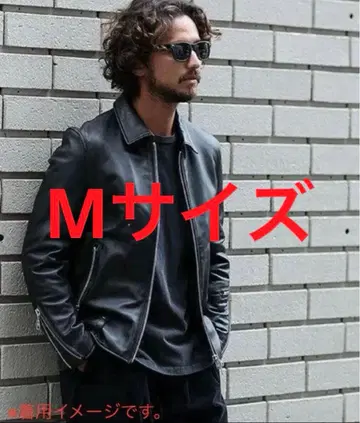 M 사이즈 NANO UNIVERSE 시어링 가죽 명작 싱글 라이더 블랙