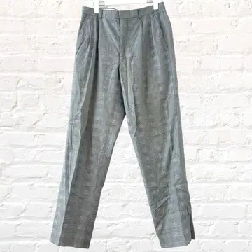 슬랙스 팬츠 스트레이트 팬츠 하운드투스 패턴 면 100 그레이 여성용