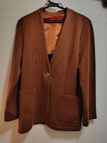 LA MARINE FRANCAISE 노카라 자켓 브라운