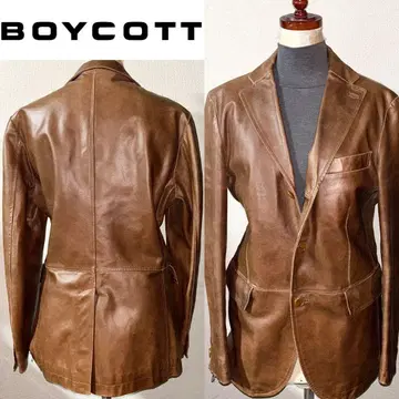 BOYCOTT 소가죽 가죽 자켓 테일러드 아우터 코트 라이더스
