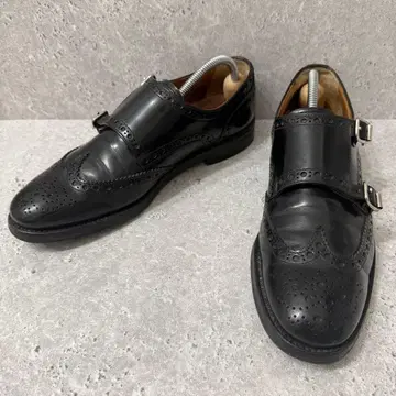 레어 Church's LANA 더블 몽크 윙 팁 가죽 38 블랙