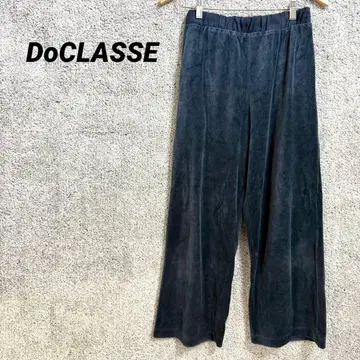 3461 두클라쎄 벨로아 와이드 팬츠 네이비 허리밴딩 가을/겨울