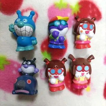 중고 호빵맨 손가락 인형 아오킨맨, 바이키치, 도키코 6개 세트