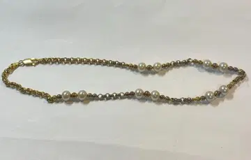 진주풍 비즈 골드 체인 목걸이 클래식 고급 빈티지풍