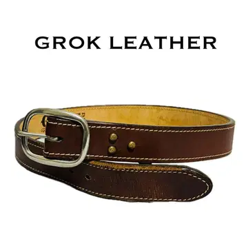 글록 가죽 가죽 벨트 플레인 브라운 두툼 도톰
