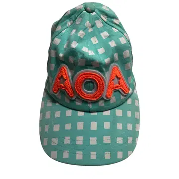 AOA 스카이블루 체크 무늬 캡