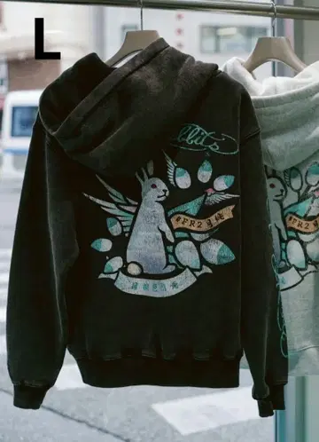 L 블랙 FR2 월도 타투 지퍼 후디 후드티 오키나와 한정판