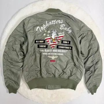 [새상품급] AVIREX 아비렉스 블루종 자켓 캐릭터 자수