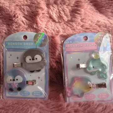 펭귄 봉봉 드롭 앞머리 클립 수족관 정품 쿠리아