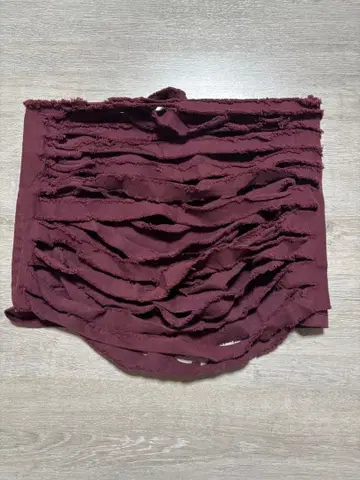 [ 새상품급 ] EGOIST 버건디 데미지 타이트 스커트 사이즈 2