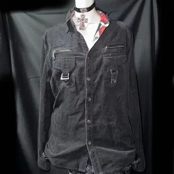 헤이세이 갸루 Y2K 그런지 다크 코어 NANA 체크 코듀로이