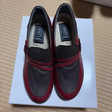 J LINK 빨간색 브라운 로퍼 23.5cm EEEE