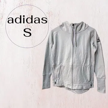 아디다스 여성용 S 집업 후드티 그레이 후드 썸홀 포함