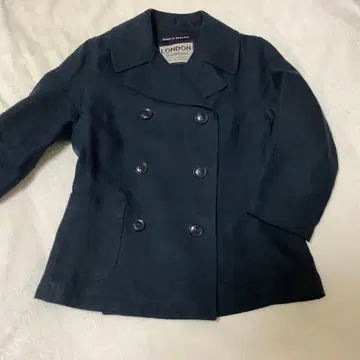 디노스 영국제 더블 자켓 7부 소매 M 린넨 100% 네이비