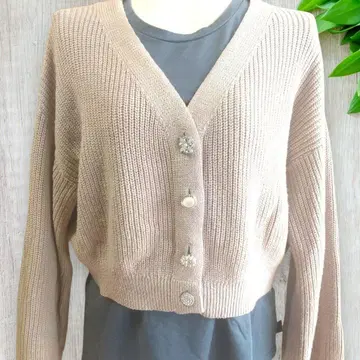 [INGNI] 숏 기장 크롭 기장 가디건 비쥬 버튼 516