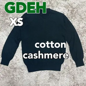 [ GDEH ] 코튼 캐시미어 V넥 니트 XS 블랙 초레어 아카이브
