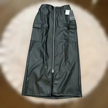 SUREVE 합성 피혁 블랙 카고 타이트 스커트 L