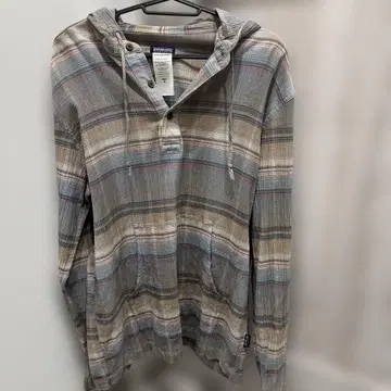patagonia 체크 무늬 후드 부착 후드티 M
