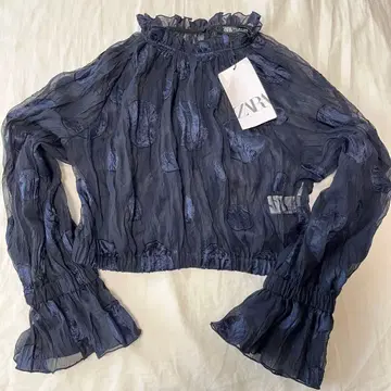 새상품급 ZARA 자라 블랙 시스루 셔츠