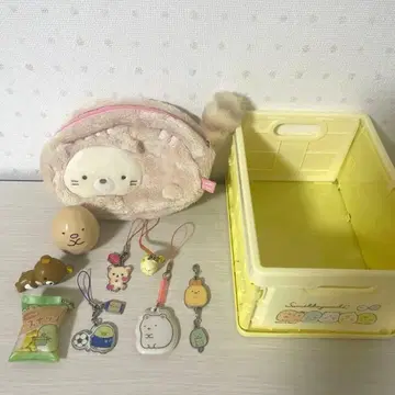 스미코구라시 리락쿠마 굿즈 묶음 판매 파우치 수납 박스 키링