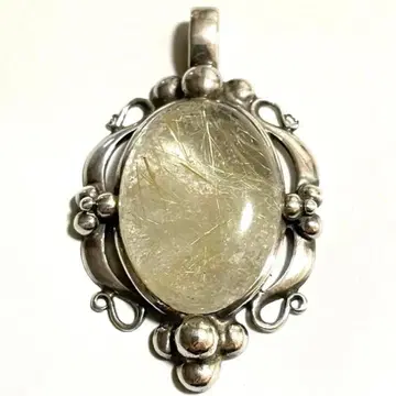 골드 루틸 쿼츠 펜던트 탑 실버 925 파워스톤 금전운