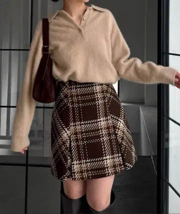 Sustainable 로빙 체크 미니 스커트