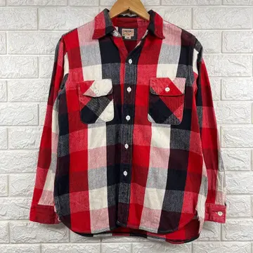 새상품급 더블웍스 웨어하우스 플란넬 헤비 플란넬 셔츠 38 레드