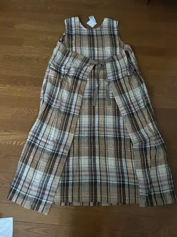 ICHI Antiquites 린넨 에이프런 원피스 미사용 새상품