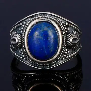 스털링 실버 925 빈티지 라피스라줄리 카보숑컷