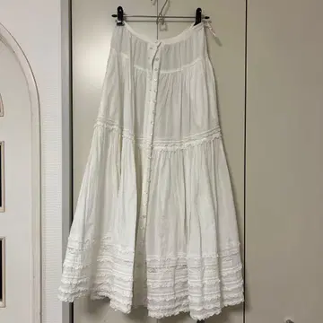 pink house 화이트 프릴 롱 스커트 페티코트