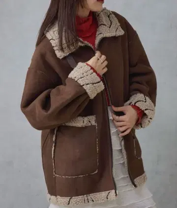 Kastane 웨이브 보아 플라이트 자켓 브라운