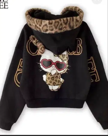 새상품 아베일 세실 맥비 산리오 키티 레오파드 무늬 후드티