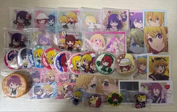 최애의 아이 묶음 판매 40점 SD 캐릭터 밤, 캔뱃지, 카드, 씰 등