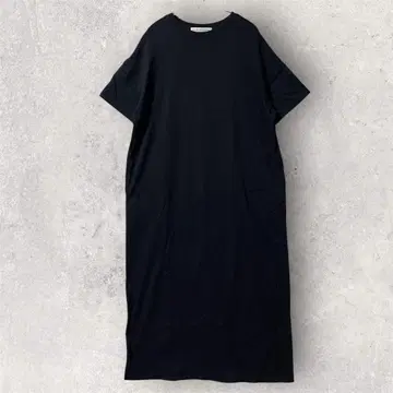 새상품급 NANO universe 스무스 실켓 와이드 원피스 블랙