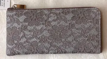 백금 레이스풍 L자 지퍼 장지갑 (베이지) 일본제 에뚜왈해건