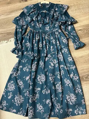 axes femme POETIQUE 꽃무늬 프릴 원피스 롱 기장