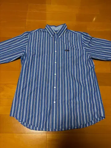 CHAPS 버튼다운 셔츠 L 사이즈 블루 화이트 스트라이프