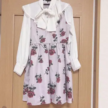 Ank Rouge 원피스 장미 핑크 리본 노에미 LIZLISA