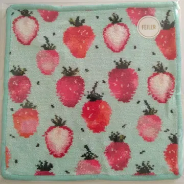 미사용 새상품 FEILER 페일러 손수건 스트로베리 도트