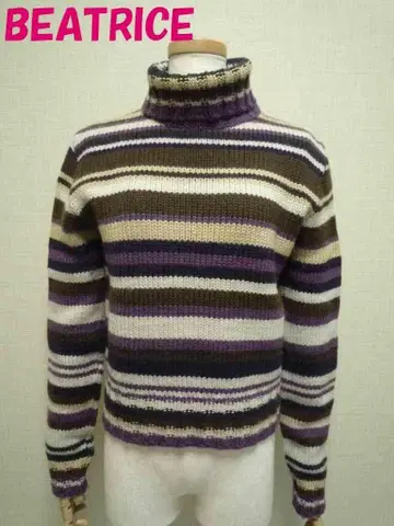 새상품급 베아트리스 하이넥 니트 신축 니트지 터틀넥 퍼플 계열