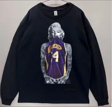 남녀 공용 LAKERS x 마릴린 몬로 롱 T 긴팔 티셔츠/블랙