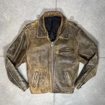 빈티지 싱글 라이더 90s 가죽 소가죽 탈론 지퍼 바이커